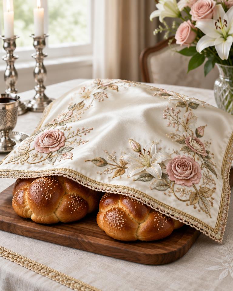 כיסוי חלה – שושנים